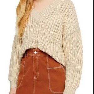 Topshop oversized V-neck sweater